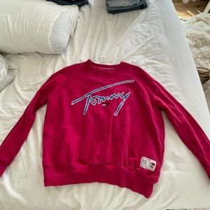 Red Tommy Hilfiger Crew Neck